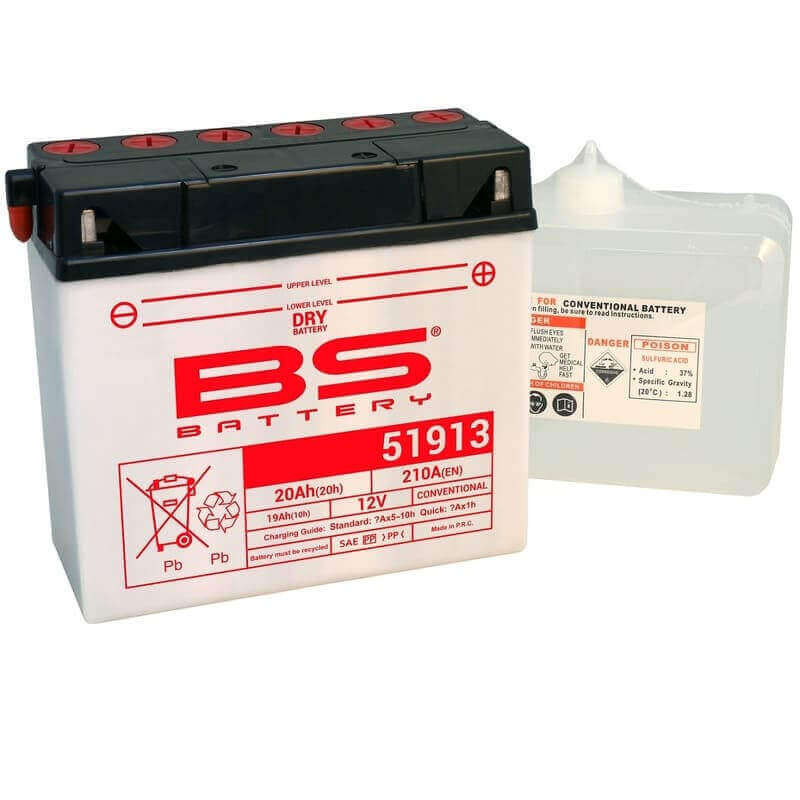 BS BATTERY BATTERIE 51913 (12C16A-3A) - AVEC PACK ACIDE (INCLUS)