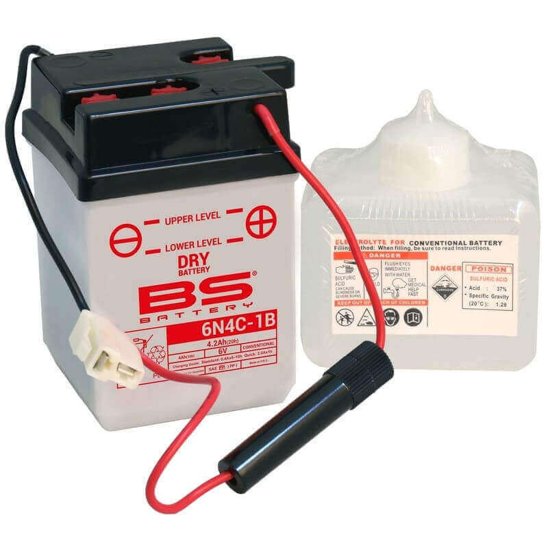 BS BATTERY BATTERIE 6N4C-1B - AVEC PACK ACIDE (INCLUS)