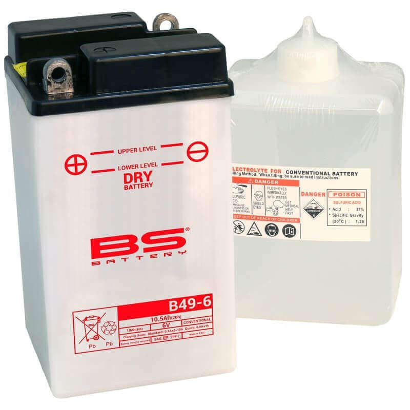 BS BATTERY BATTERIE B49-6 - AVEC PACK ACIDE (INCLUS)