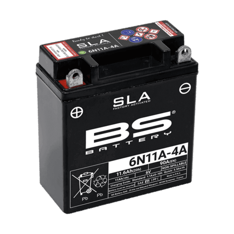 BS BATTERY BATTERIE 6N11A-4A - SLA AGM (ACIDE REMPLI)