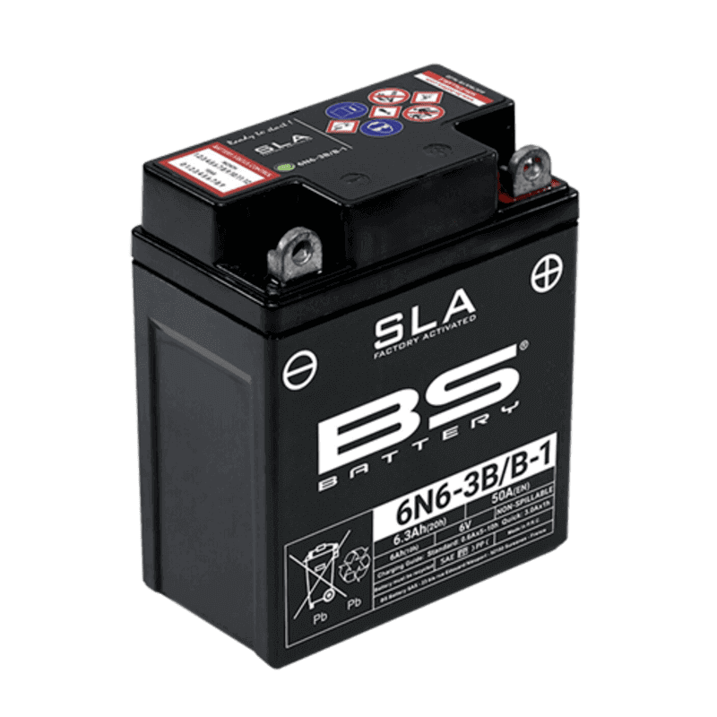 BS BATTERY BATTERIE 6N6-3B/B-1 - SLA AGM (ACIDE REMPLI)