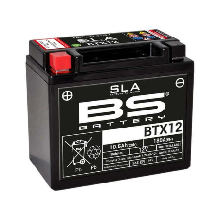 BS BATTERY BATTERIE BTX12 - SLA AGM (ACIDE REMPLI)
