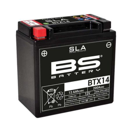 BS BATTERY BATTERIE BTX14 - SLA AGM (ACIDE REMPLI)