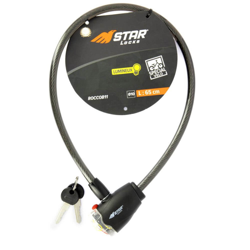 STAR LOCKS ANTIVOL CÂBLE D.10 - 0.65M (LED)