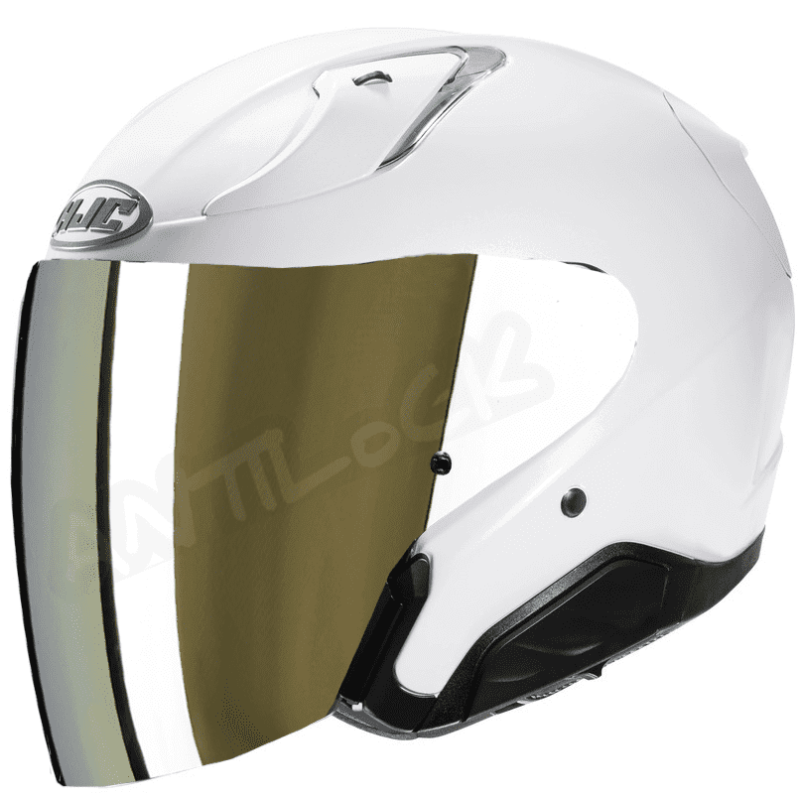 HJC CASQUE JET RPHA 31 AVEC VISIÈRE MIROIR OR BLANC VMO