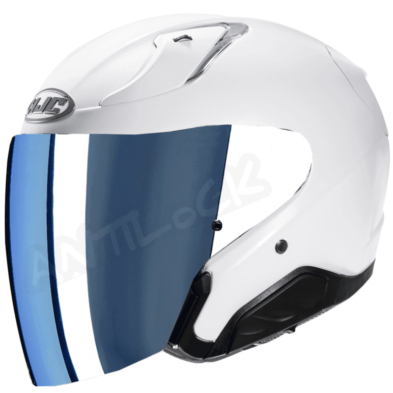HJC CASQUE JET RPHA 31 AVEC VISIÈRE MIROIR BLEU BLANC VMB
