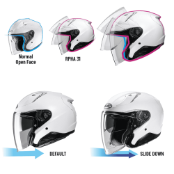 HJC CASQUE JET RPHA 31 AVEC VISIÈRE MIROIR BLEU