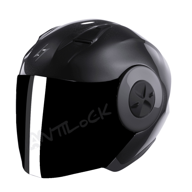Casque Jet Moto Stormer TREND Black Mat - Homologué ECE 22.05, Visière Incolore, Taille XS (53-54 Cm)