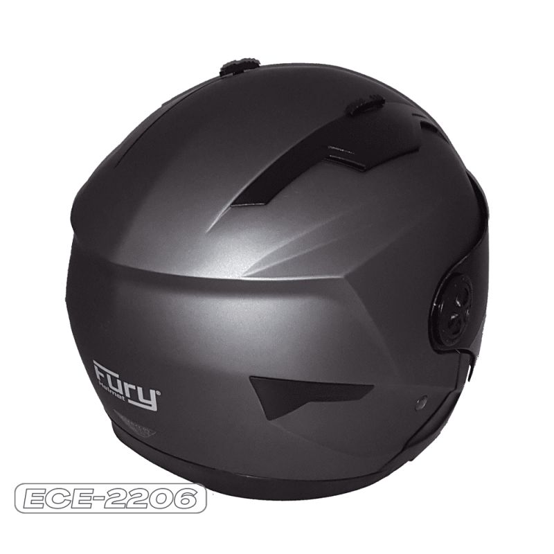 FURY CASQUE JET RACE II MAT (ECE 22.06) AVEC VISIÈRE MIROIR BLEU