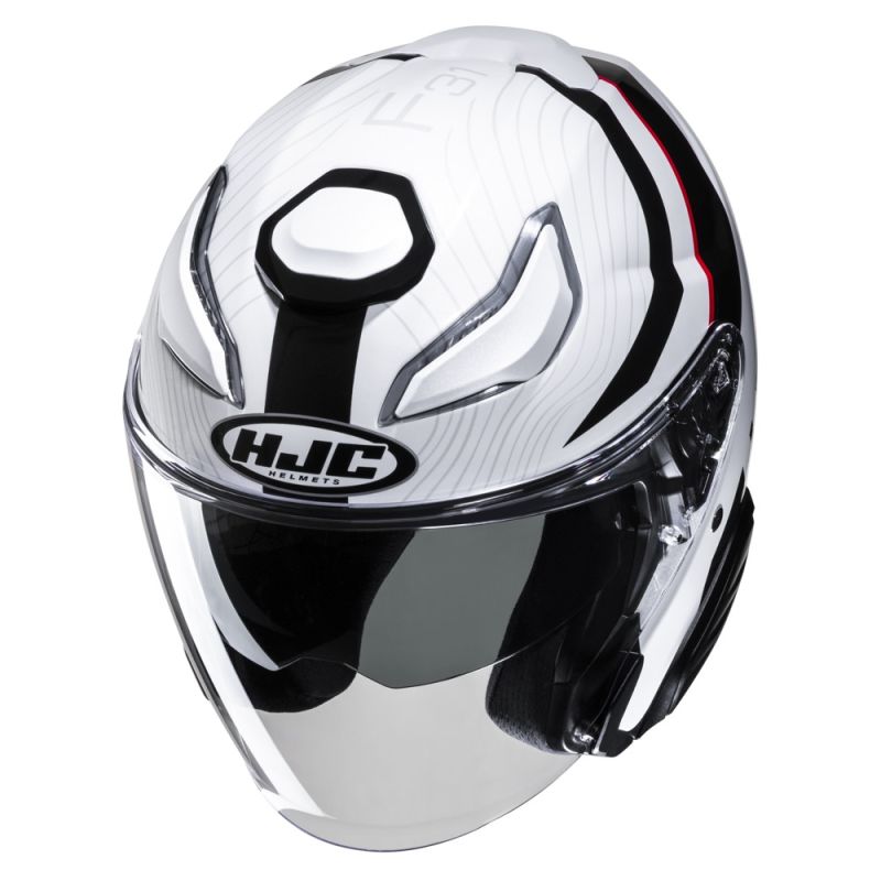 HJC CASQUE JET F31 NABY AVEC VISIÈRE MIROIR OR