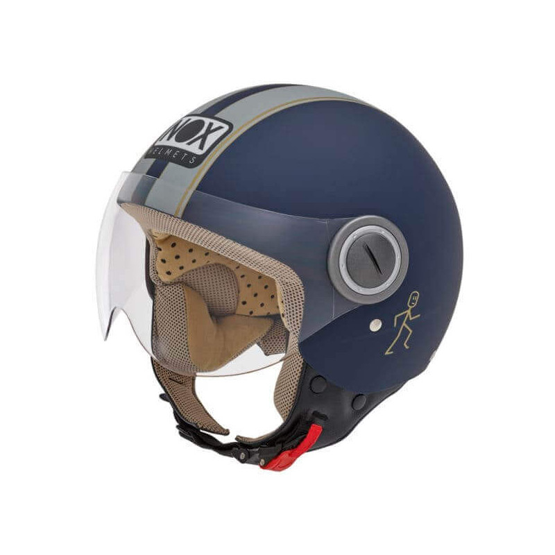 NOX CASQUE JET N210 BLEU MAT GRIS NARDO
