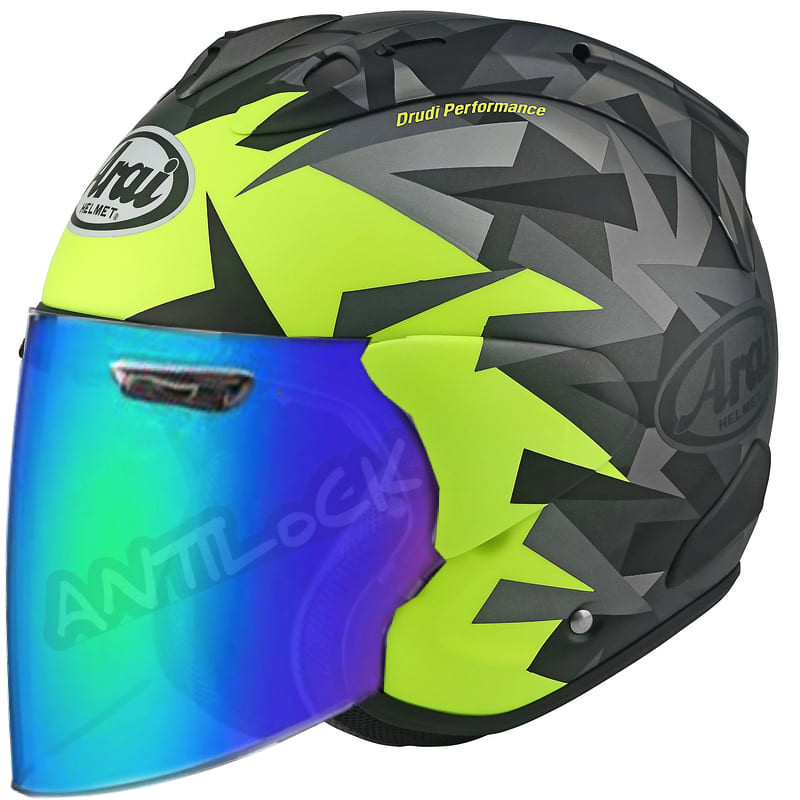 ARAI JET SZ-R VAS EVO MIMESIS JAUNE MAT + VISIÈRE MIROIR VERT