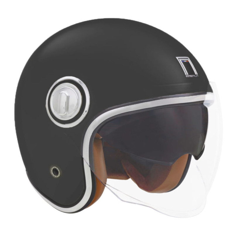 NOX PREMIUM CASQUE JET HERITAGE MAT - NOIR MAT