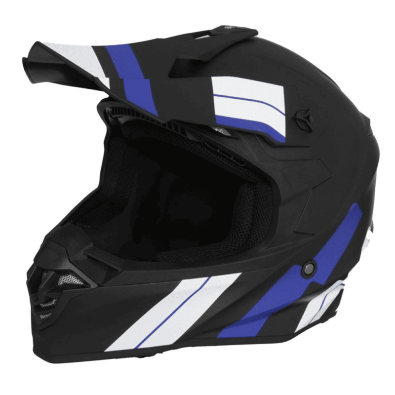 VITO CASQUE CROSS TIVOLI DECO MAT - NOIR/BLANC/BLEU