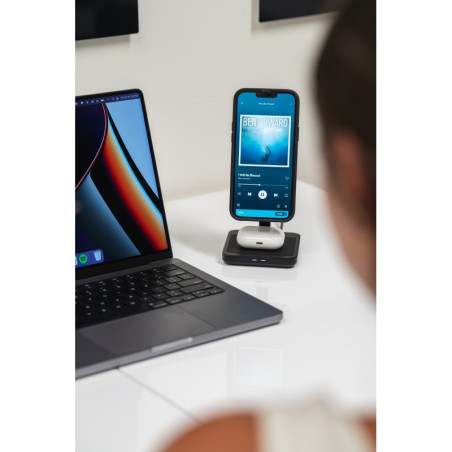 QUAD LOCK DOUBLE SUPPORT CHARGEUR INDUCTION DE BUREAU