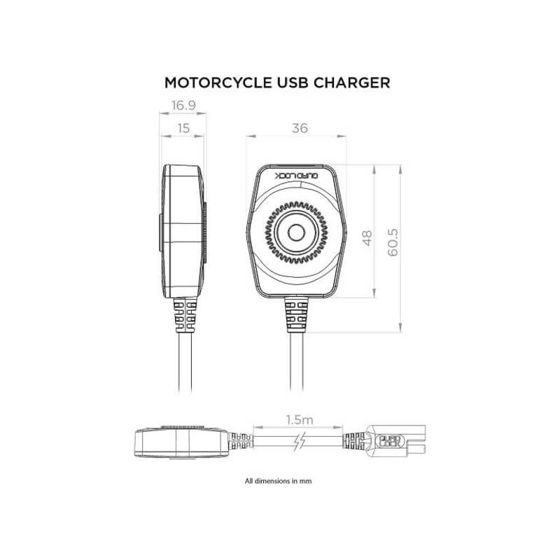 QUAD LOCK CHARGEUR USB MOTO