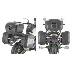 GIVI TOP CASE/VALISE PAIRE TREKKER MONOKEY VERSION LITE PLASTIQUE INSERT GRIS 35L (TRK35BNPACK2)