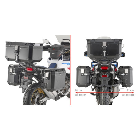GIVI SUP VALISE MONOKEY OUTBACK A DECROCHEMENT (VAL. DROITE) OBKES  AFRICA TWIN (PLOS1178CAM)
