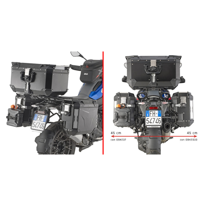 GIVI SUP VALISE MONOKEY OUTBACK A DECROCHEMENT (VAL. DROITE) OBKES BMW 1300GS (PLOS5143CAM)