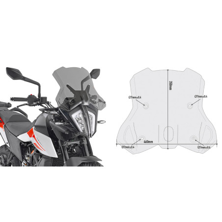 GIVI BULLE FUMÉE KTM 790 ADV '19 (7710D)