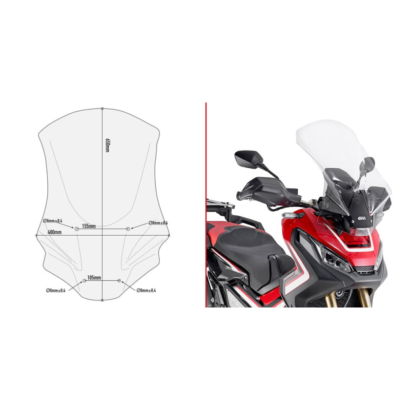 GIVI BULLE INCOLORE HONDA X-ADV (D1156ST)
