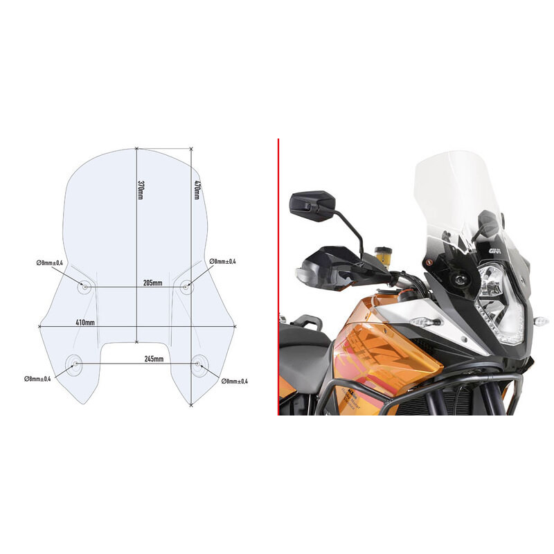 GIVI BULLE INCOLORE KTM 1150/1190 ADV/ R (D7703ST)