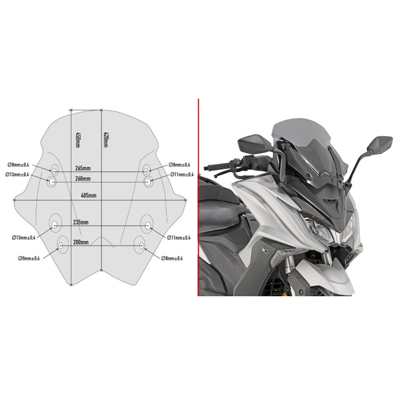 GIVI BULLE KYMCO AK 550 (D6110S)