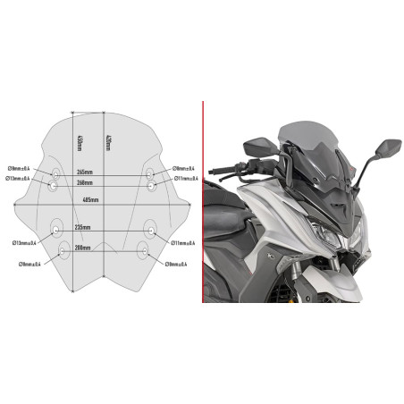 GIVI BULLE KYMCO AK 550 (D6110S)