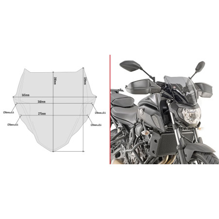 GIVI SAUTE VENT YAMAHA MT07 '18 (A2140)