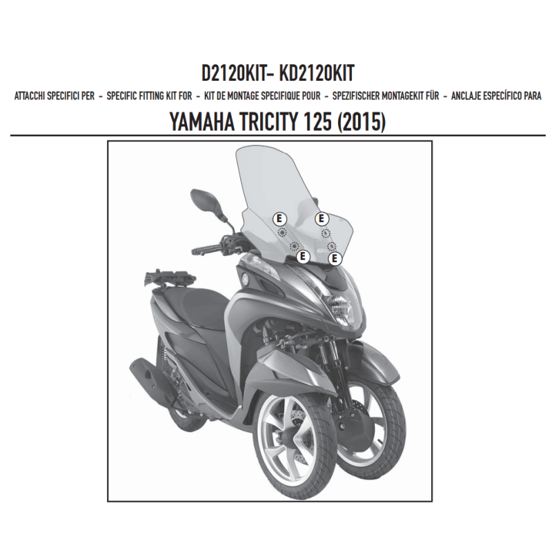 GIVI KIT FIXATION PARE BRISE 2120DT (D2120KIT)