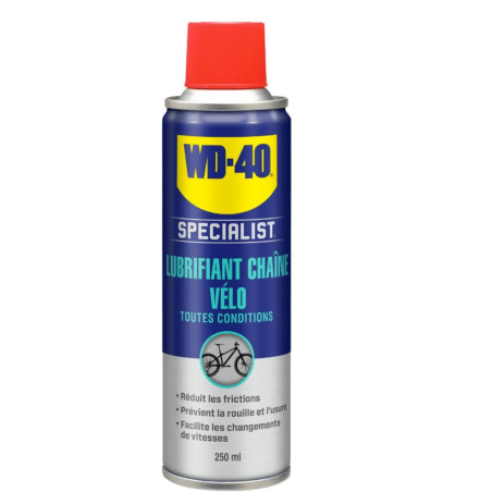 WD40 LUBRIFIANT CHAINE BIKE 250ML TOUTES CONDITIONS