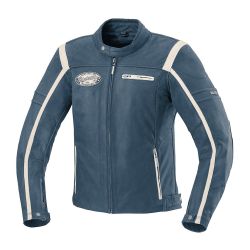 IXS BLOUSON CUIR SHAWN BLEU