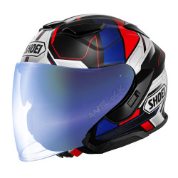 SHOEI J-CRUISE 3 WHIZZY AVEC VISIÈRE MIROIR BLEU