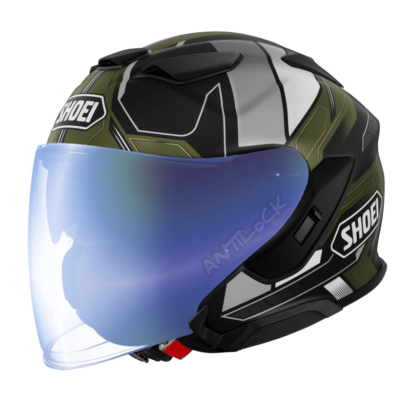 SHOEI J-CRUISE 3 WHIZZY - TC11 AVEC VISIÈRE MIROIR BLEU