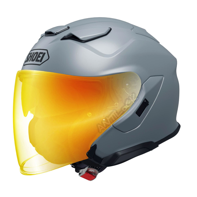 SHOEI J-CRUISE 3 - GRIS AVEC VISIÈRE MIROIR OR ROUGE