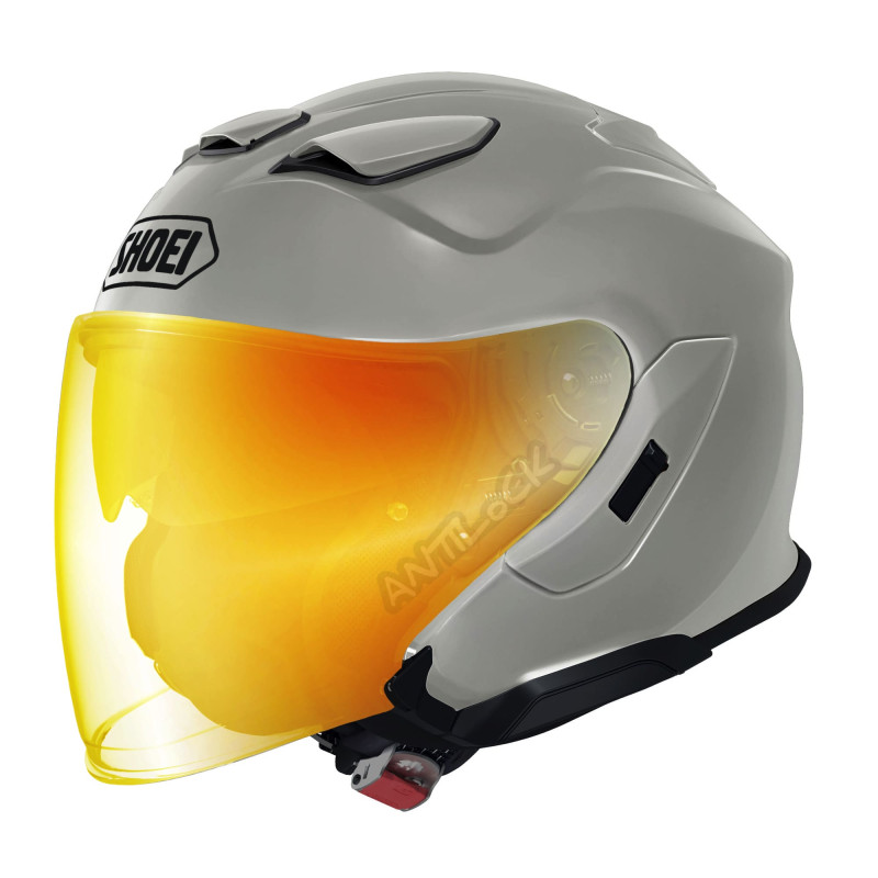 SHOEI J-CRUISE 3 - GRIS CRAIE AVEC VISIÈRE MIROIR OR ROUGE