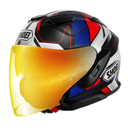 SHOEI J-CRUISE 3 WHIZZY AVEC VISIÈRE MIROIR OR ROUGE