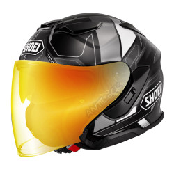 SHOEI J-CRUISE 3 WHIZZY AVEC VISIÈRE MIROIR OR ROUGE