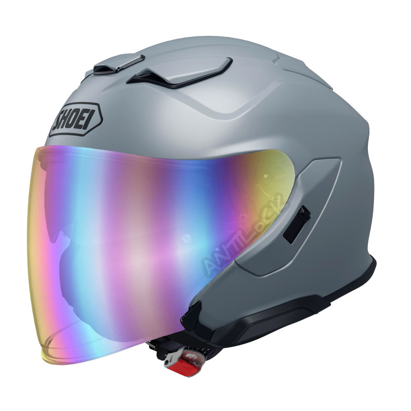 SHOEI J-CRUISE 3 - GRIS AVEC VISIÈRE MIROIR ARC EN CIEL