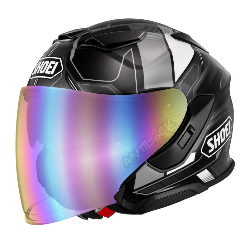SHOEI J-CRUISE 3 WHIZZY - TC5 AVEC VISIÈRE MIROIR ARC EN CIEL