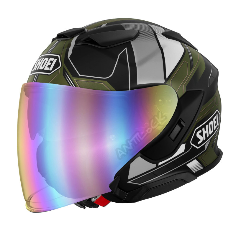 SHOEI J-CRUISE 3 WHIZZY - TC11 AVEC VISIÈRE MIROIR ARC EN CIEL