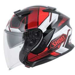 SHOEI J-CRUISE 3 WHIZZY AVEC VISIÈRE MIROIR OR ROUGE