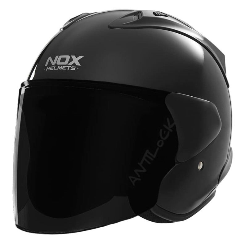 NOX CASQUE JET N220S NOIR BRILLANT AVEC VISIÈRE TEINTÉE