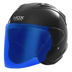 NOX CASQUE JET N220S AVEC VISIÈRE MIROIR BLEU