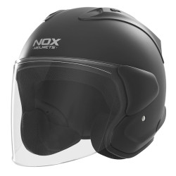 NOX CASQUE JET N220S MAT AVEC VISIÈRE MIROIR BLEU