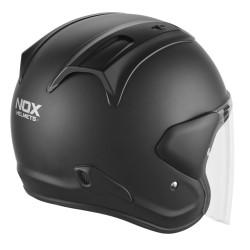 NOX CASQUE JET N220S MAT AVEC VISIÈRE MIROIR BLEU