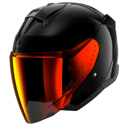 SHARK SKWAL JET BLANK AVEC VISIÈRE MIROIR ROUGE