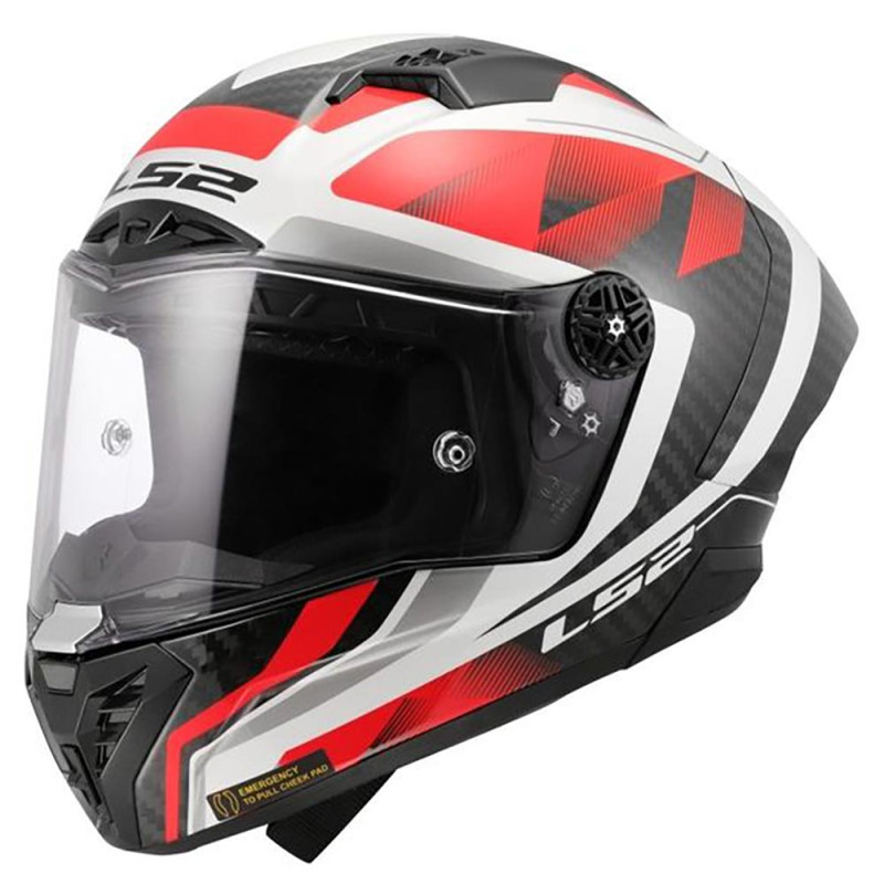 LS2 FF805 THUNDER GP AERO RAUTE - BLANC/ROUGE