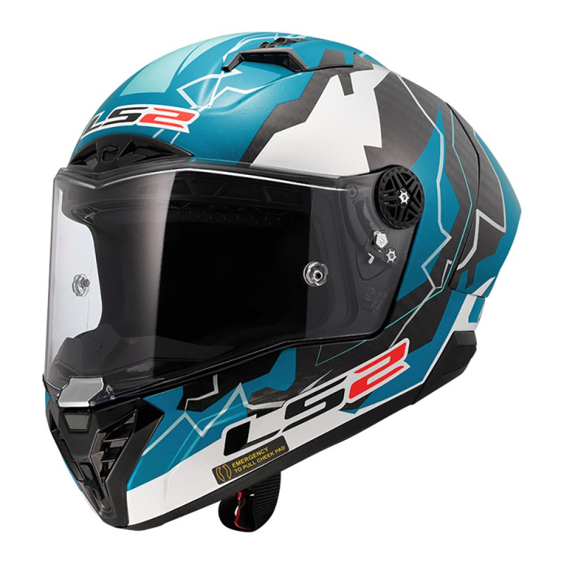 LS2 FF805 THUNDER GP AERO REPLICA HUERTAS - NOIR/BLANC/BLEU