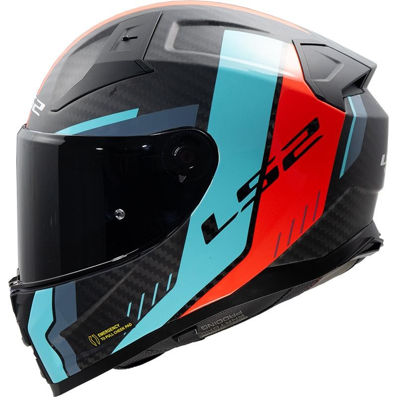 LS2 FF811 VECTOR II CARBON GRID - ROUGE/BLEU